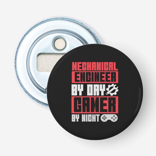 Dagelijkse gamer 's nachts technicus button flesopener (Voorkant)