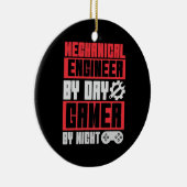 Dagelijkse gamer 's nachts technicus keramisch ornament (Rechts)