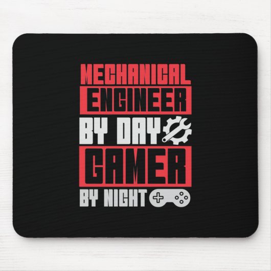 Dagelijkse gamer 's nachts technicus muismat (Voorkant)