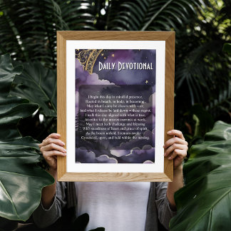 Dagelijkse Gebed Paarse Nachtelijke Hemel Paganist Poster