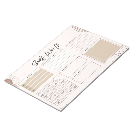 Dagelijkse geestelijke gezondheid 8,5 x 11 Notitie Notitieblok (Schuin)