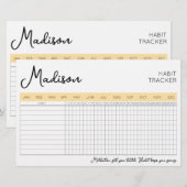 Dagelijkse gewoonte tracker met naam dubbelzijdige briefpapier (Voorkant / Achterkant)