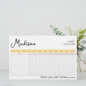 Dagelijkse gewoonte tracker met naam dubbelzijdige briefpapier (Staand voorkant)