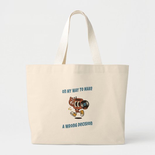 Dagelijkse Grappige Boodschappentas – Retro Esthet Grote Tote Bag (Voorkant)