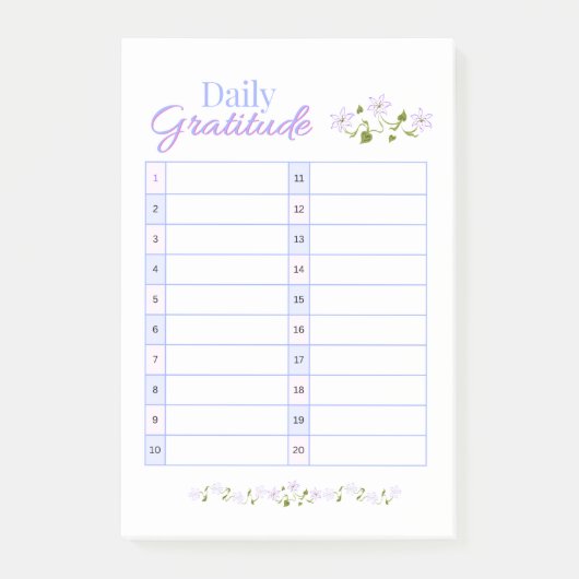 DAGELIJKSE GRATITUDE POST-IT® NOTES (Voorkant)