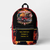 Dagelijkse helden Amerikaanse brandweerlieden in a Bedrukte Rugzak (Voorkant)