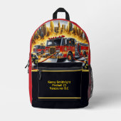 Dagelijkse helden brandweerlieden in actie bedrukte rugzak (Voorkant)