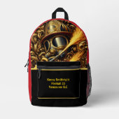 Dagelijkse helden Gouden Brandweermannen Valor Bedrukte Rugzak (Voorkant)