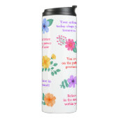 Dagelijkse herinneringen Positieve Motivatie quote Thermosbeker (Gedraaid links)