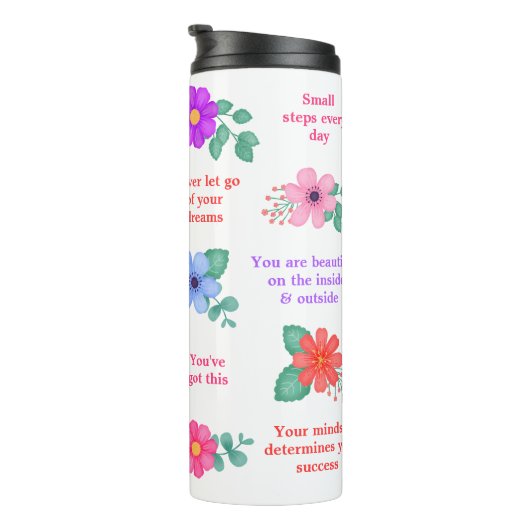 Dagelijkse herinneringen Positieve Motivatie quote Thermosbeker (Geroteerd rechts)