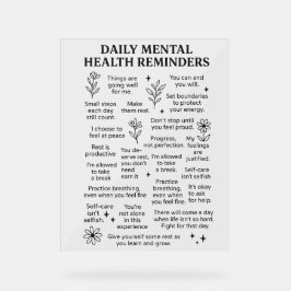 Dagelijkse herinneringen voor geestelijke gezondhe acryl bord