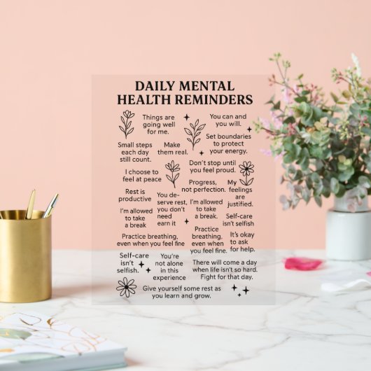 Dagelijkse herinneringen voor geestelijke gezondhe acryl bord (Huwelijk)