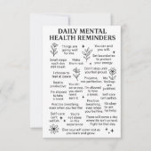 Dagelijkse herinneringen voor geestelijke gezondhe bedankkaart (Voorkant)
