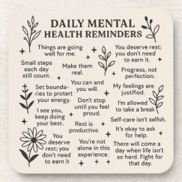 Dagelijkse herinneringen voor geestelijke gezondhe bier onderzetter