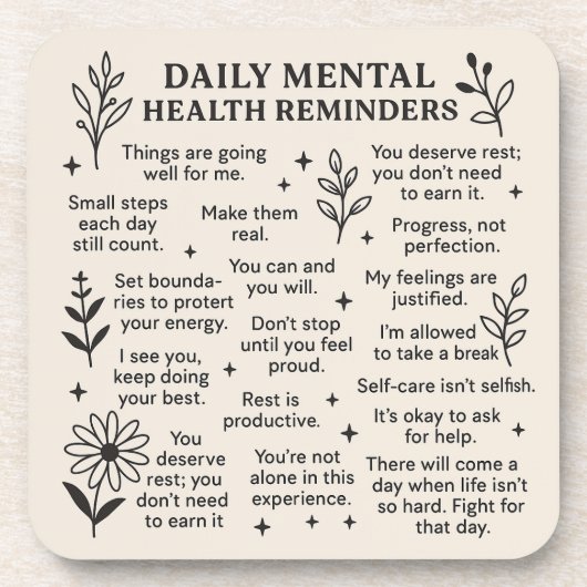 Dagelijkse herinneringen voor geestelijke gezondhe bier onderzetter (Voorkant)