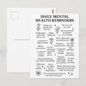 Dagelijkse herinneringen voor geestelijke gezondhe briefkaart (Voorkant / Achterkant)