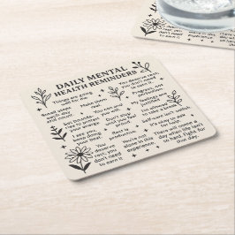 Dagelijkse herinneringen voor geestelijke gezondhe kartonnen onderzetters
