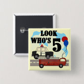 Dagelijkse hertogen 5th Birthday Tshirts Vierkante Button 5,1 Cm (Voorkant /achterkant)