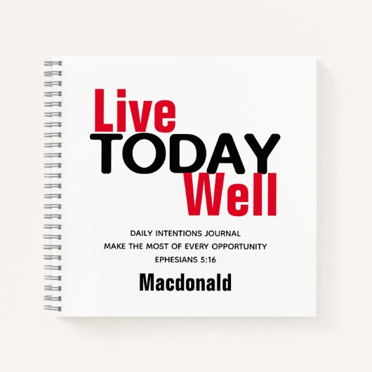 Dagelijkse intenties VANDAAG GOED Christelijk Notitieboek (Voorkant)