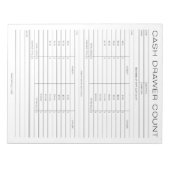 Dagelijkse kasregisterla Count Sheet Notitieblok (Voorkant)