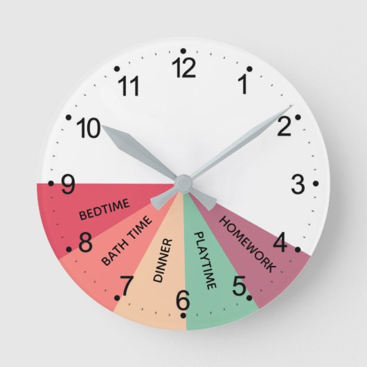 Dagelijkse  Kleuren schema Ronde Klok (Voorkant)