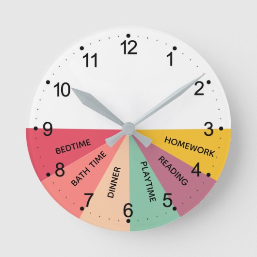 Dagelijkse  Kleuren schema Ronde Klok (Voorkant)