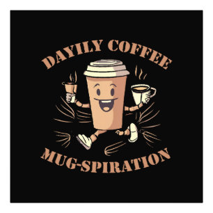 Dagelijkse koffiebeker inspiratie foto afdruk