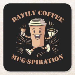 Dagelijkse koffiemug inspiratie kartonnen onderzetters