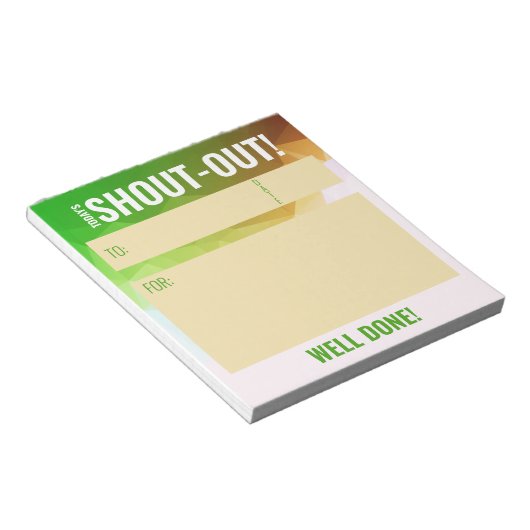 Dagelijkse kudos roepen op tot herkenning van werk notitieblok (Schuin)