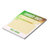 Dagelijkse kudos roepen op tot herkenning van werk notitieblok (Linkerzijde)