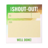 Dagelijkse kudos roepen op tot herkenning van werk notitieblok (Voorkant)