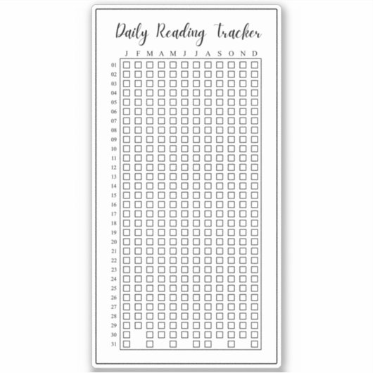 Dagelijkse leesgewoonte Tracker Lezen Log Journali Sticker (Voorkant)