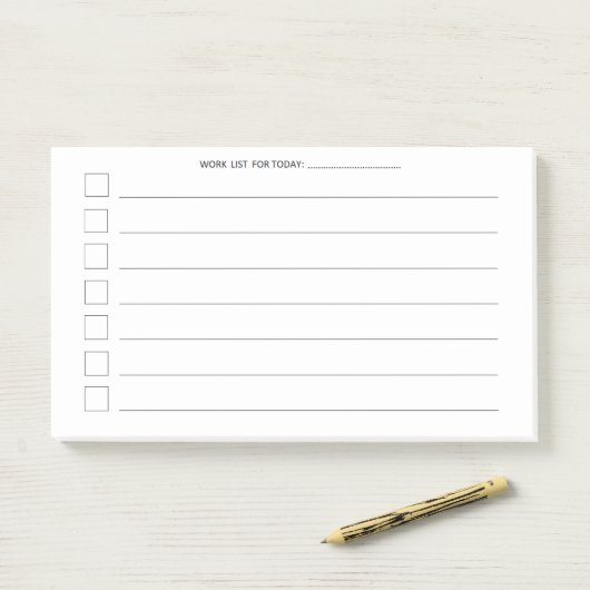 Dagelijkse lijst van werkzaamheden: controleblad 1 post-it® notes (Op bureau)