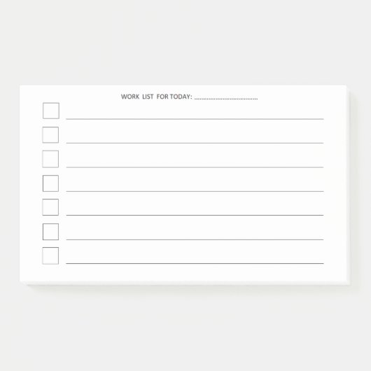 Dagelijkse lijst van werkzaamheden: controleblad 1 post-it® notes (Voorkant)