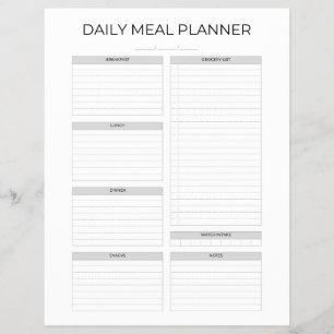 Dagelijkse Maaltijdplanner Eenvoudig Minimalisti Flyer