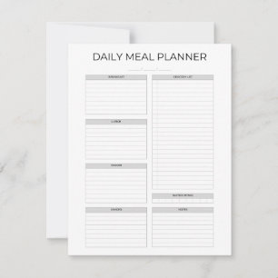 Dagelijkse maaltijdplanner Eenvoudig minimalisti Kaart