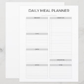 Dagelijkse Maaltijdplanner | Eenvoudige Minimalist (Voorkant / Achterkant)