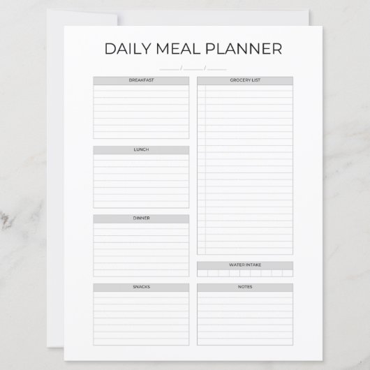 Dagelijkse Maaltijdplanner | Eenvoudige Minimalist (Voorkant)