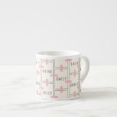Dagelijkse Maling Minimaal Geometrisch Raster Past Espresso Kop (Voorkant rechts)