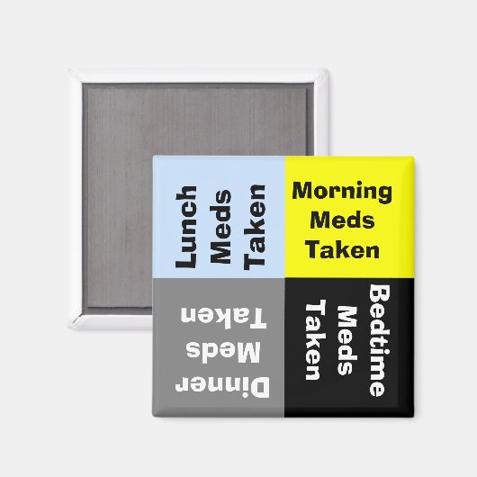 Dagelijkse medicatie herinnering magneet (Voorkant / Achterkant)