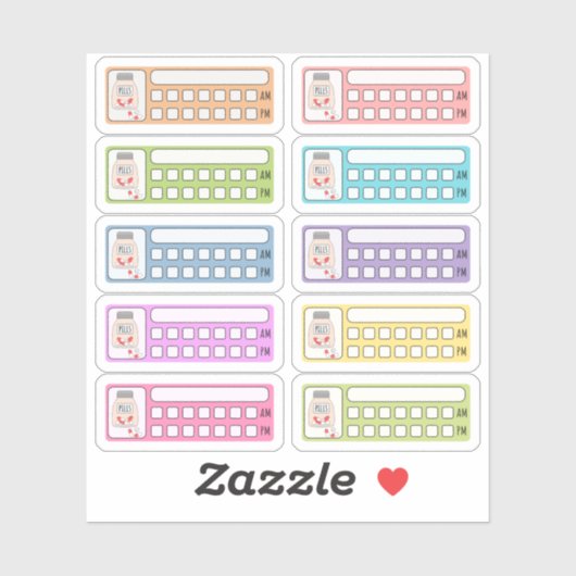 Dagelijkse Medicijn Vitamine Inname Pil Tracker Pl Sticker (Vel)
