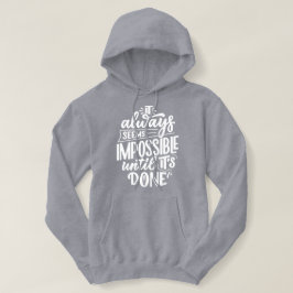 Dagelijkse Motivatie zin l schattige tekst grijs w Hoodie