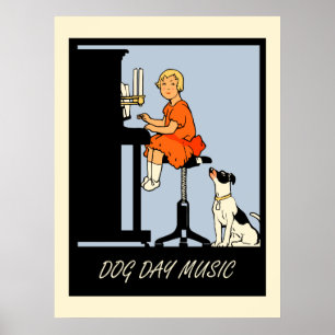 Dagelijkse muziekretro-stijl poster