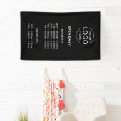 Dagelijkse openingstijden Uw Logo Winkel tekenen Spandoek (Insitu)