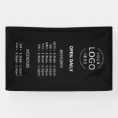 Dagelijkse openingstijden Uw Logo Winkel tekenen Spandoek (Horizontaal)