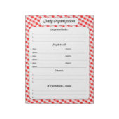 Dagelijkse organisatie - Notitieblok Red Gingham (Linkerzijde)