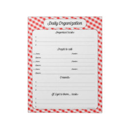 Dagelijkse organisatie - Notitieblok Red Gingham