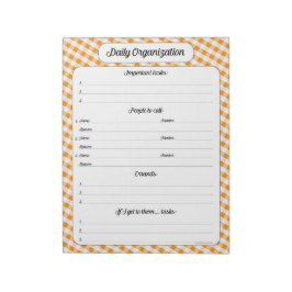 Dagelijkse organisatie - Oranje Notitieblok Gingha