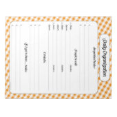 Dagelijkse organisatie - Oranje Notitieblok Gingha (Voorkant)