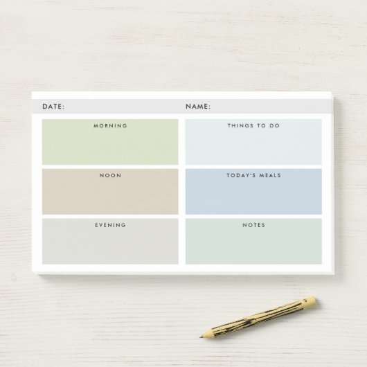 Dagelijkse Organisator - Gedmuteerde schaduwen Post-it® Notes (Op bureau)